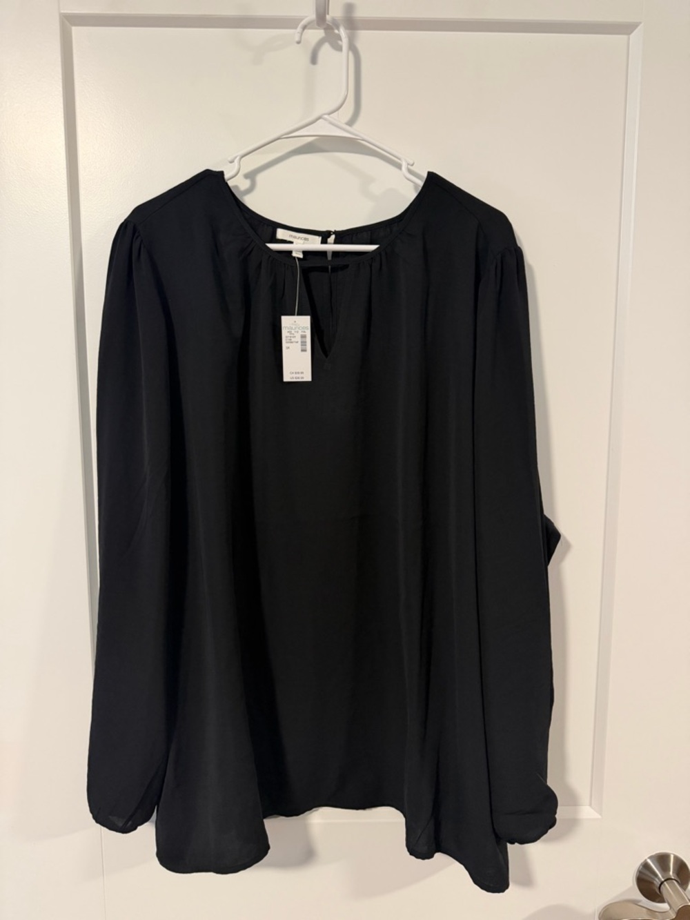 Women’s Maurice’s Black Long Sleeve Top 3x NWT